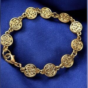 Gold Coin Charms Recycled Pieces Bracelet 6.25”